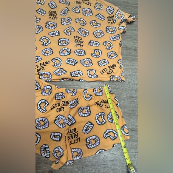 Women's Orange Pajama Set with Fun Print - Picture 4 of 5